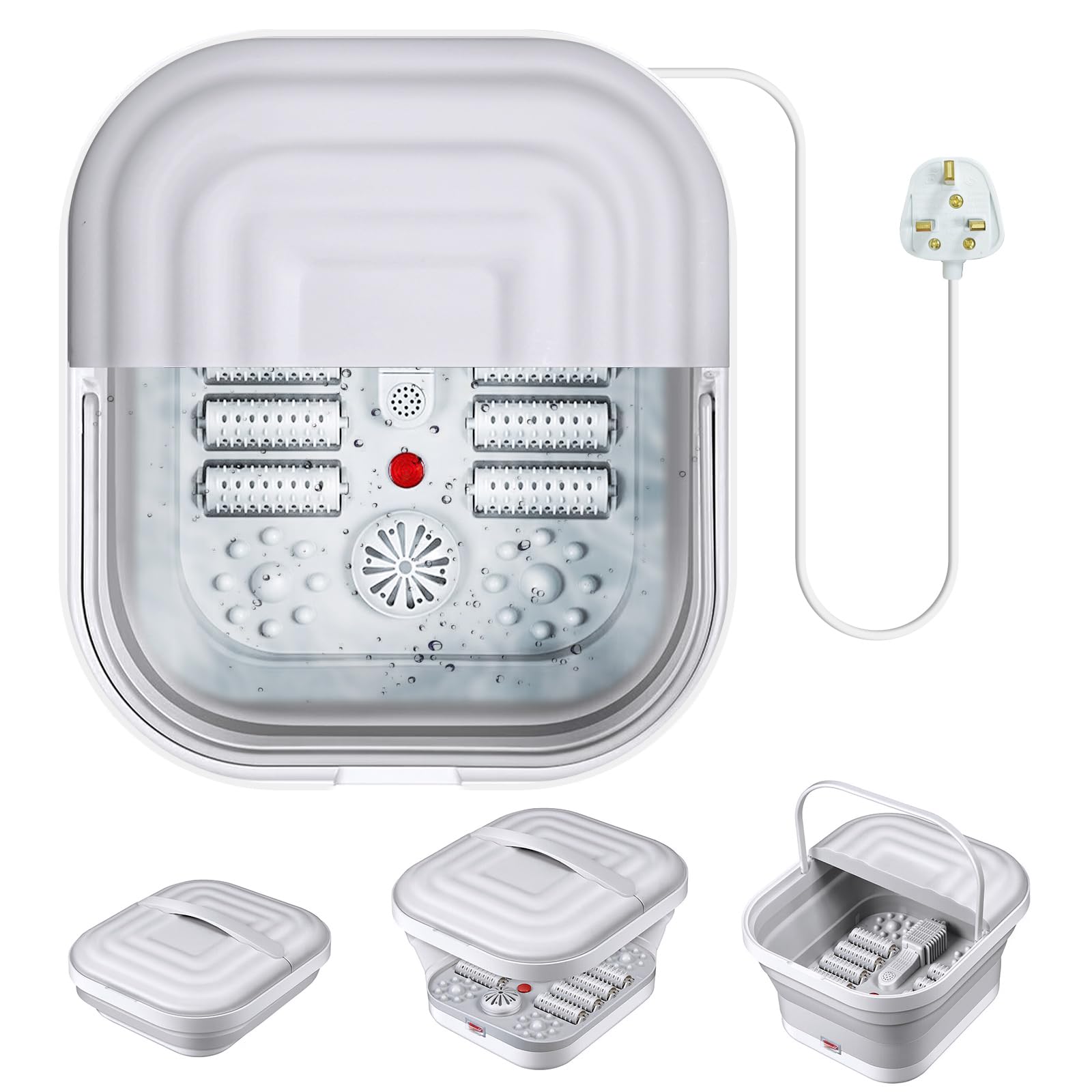 Homarket Electric Foot Massagers With Heated, Soothing Deep Kneading Therapy, Improve Blood Circulation And Delivers Relief Plantar Fasciiti, Relax, Fits Up To Size 11 (Grey#1)