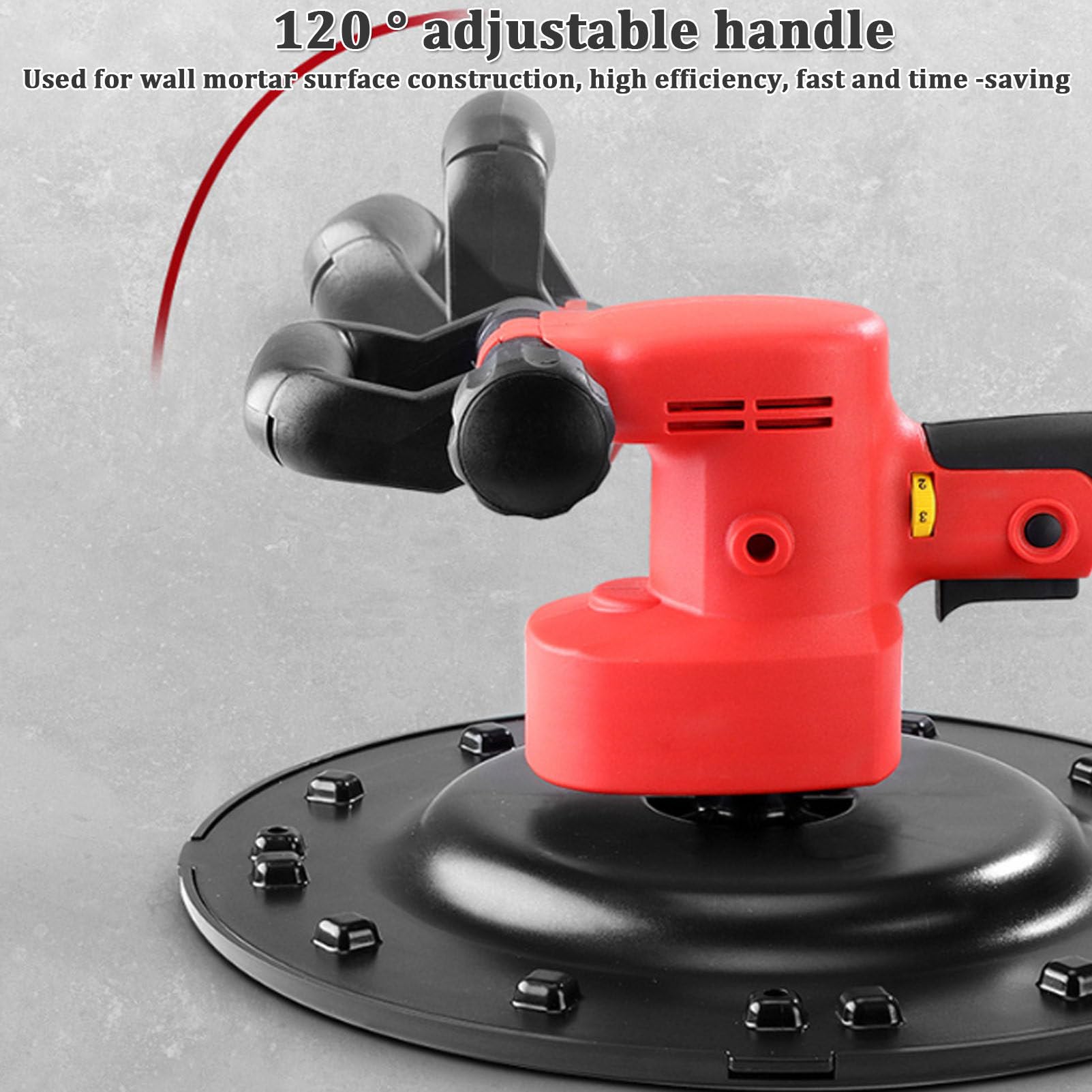Máquina de yeso de hormigón portátil Máquina de pulido de alisado de la pared de mortero de cemento de hormigón eléctrico, batidora de batería de litio con una velocidad de concreto ajustable,2Battery