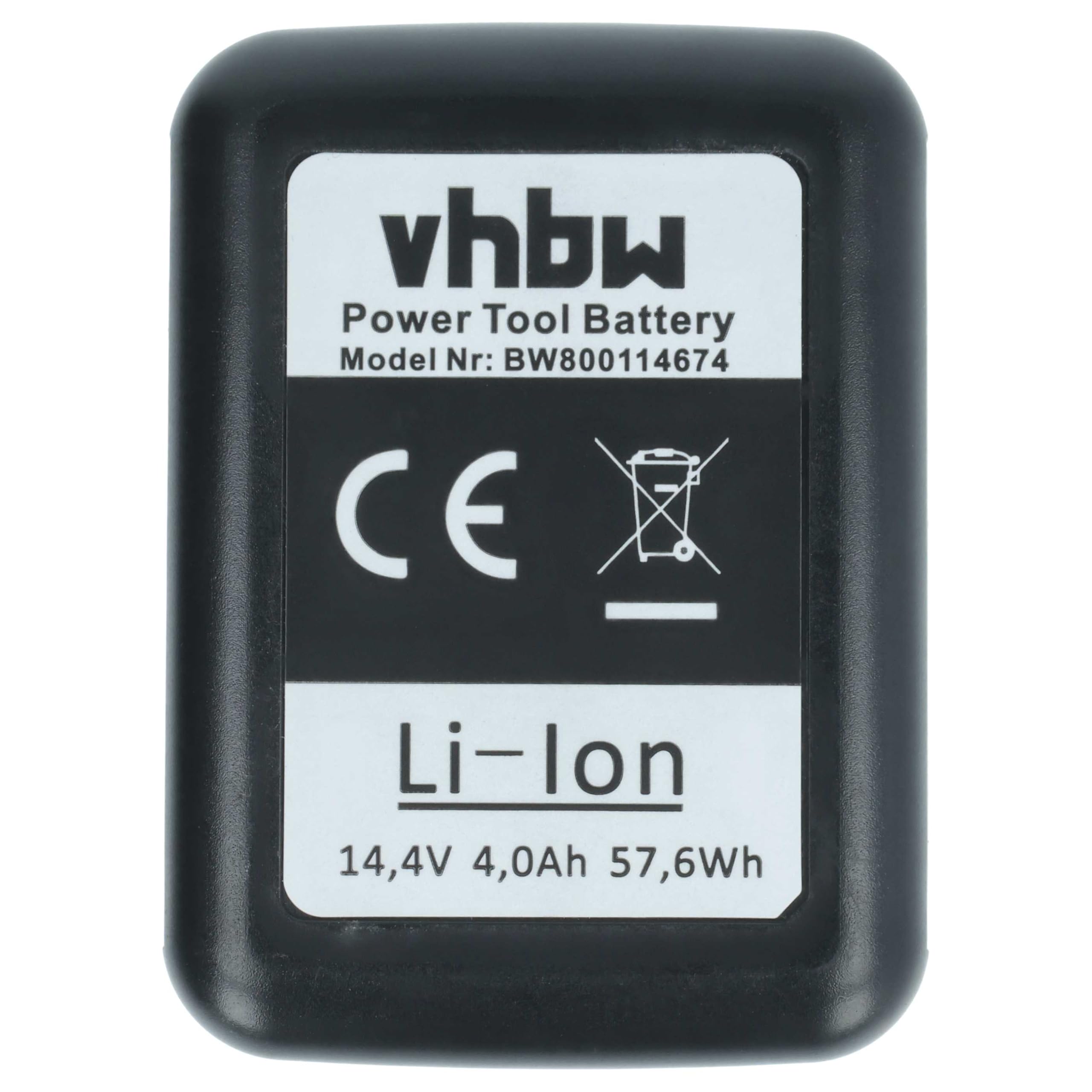 vhbw Batería Compatible con Gesipa Accubird, Firebird, Firebird Gold Edition Herramienta, Remachadora para Remaches Ciegos (4000 mAh, Li-Ion, 14,4 V)