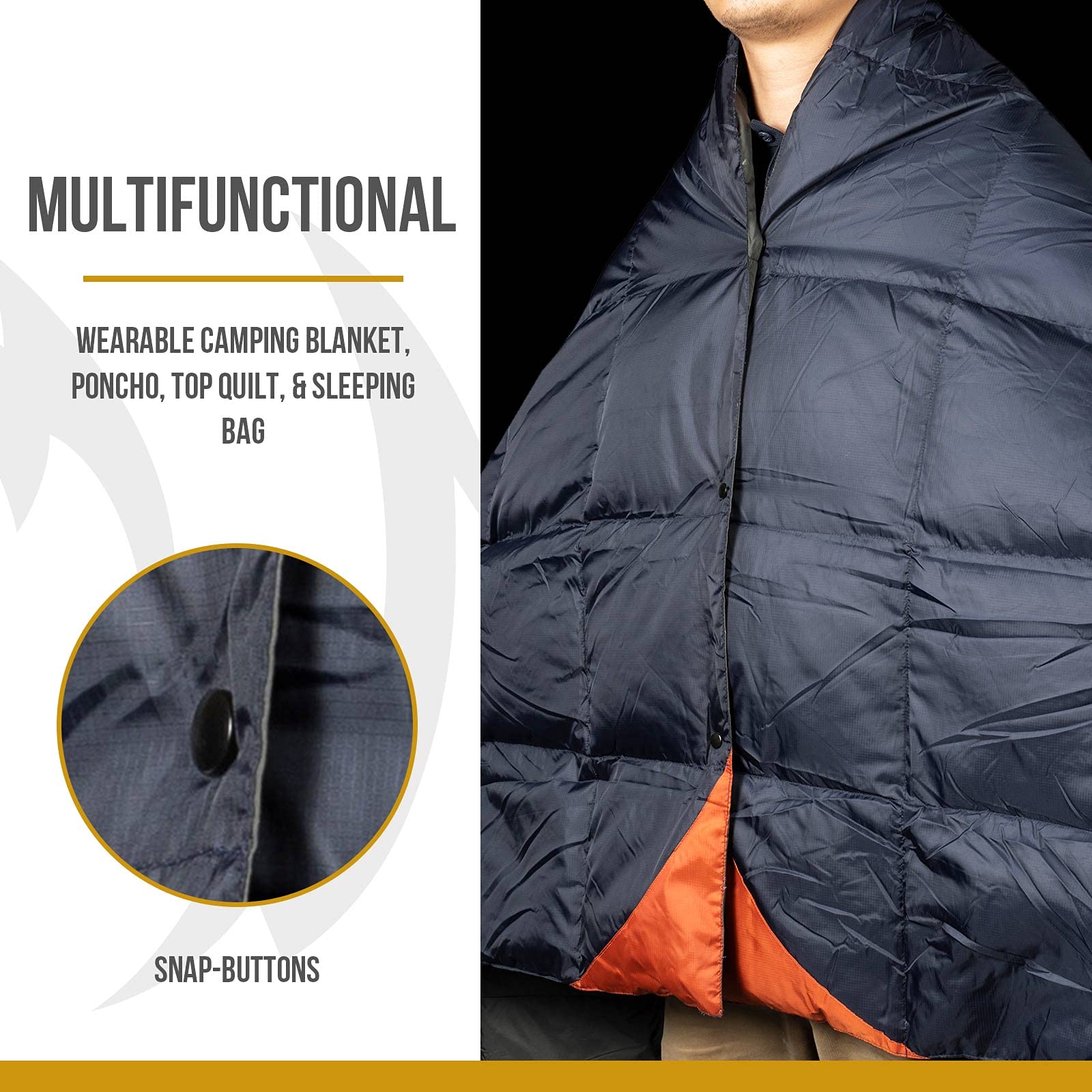 Down Camping Blanket - Packable Lightweight Outdoor Quilt For Cold Weather, Travel & Adventures