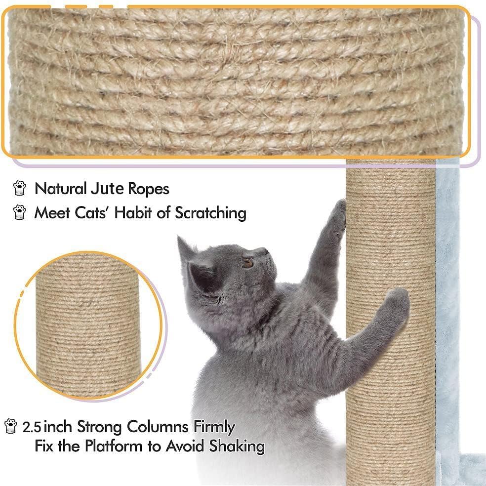 FURRLOVERS Condo Cat Kitten Activity Tree | Plush Fur Fabric | Detachable Bed | Jute Rope Scratching Post | Suitable for Kittens (Height 26 Inch) (Brown - FURR-62) 2