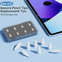 Vista 6 de Inesore para puntas de lápiz Apple, accesorios de repuesto compatibles con Apple Pencil, punta para iPencil para iPad Pro/Air/Mini, para dibujar