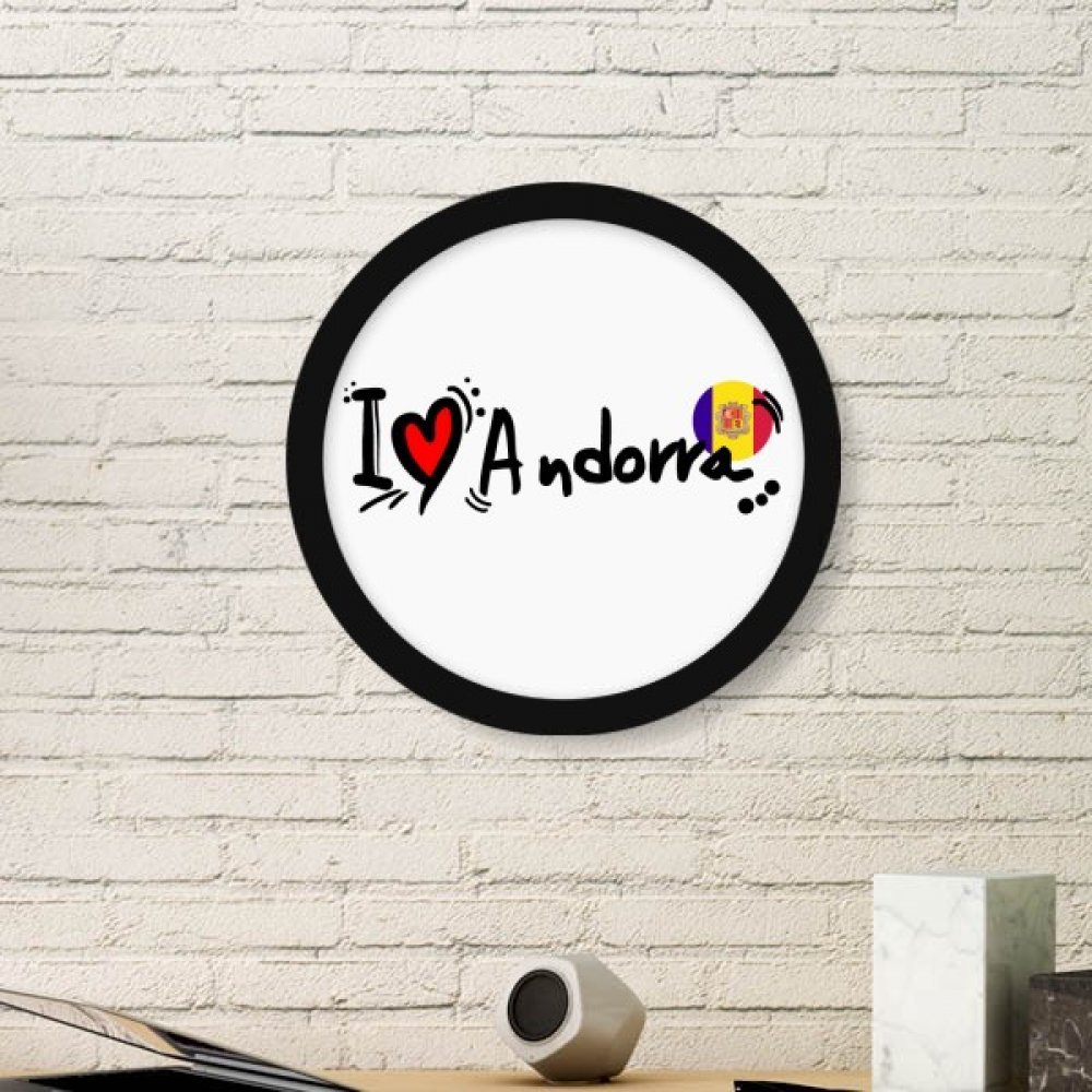 Cadre photo bois Andorre rond noir decoration murale et table cadeau souvenir