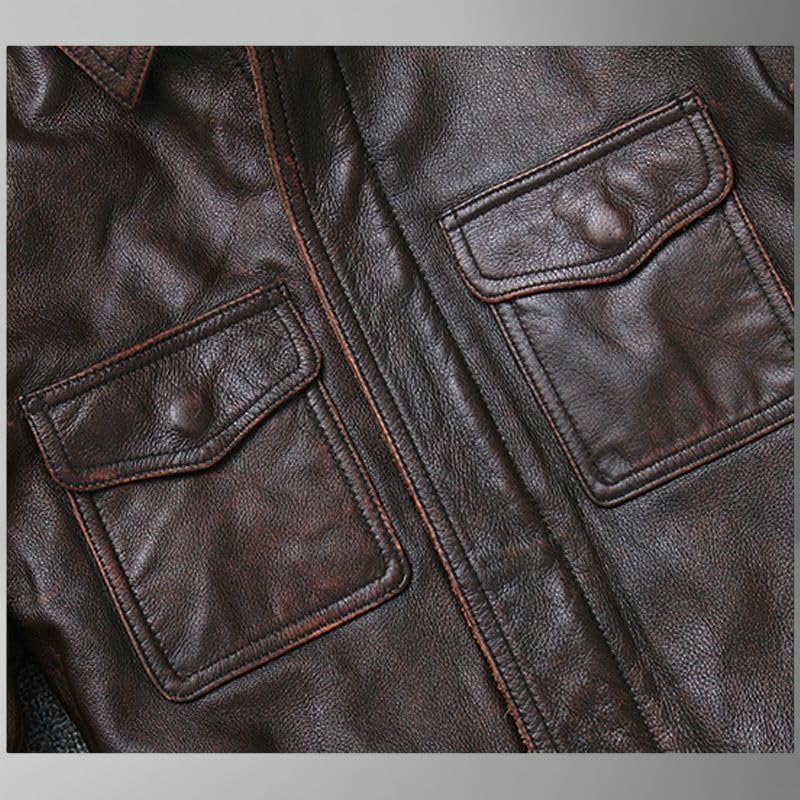 Chaqueta para hombre estilo biker de cuero sintético PU miniatura 4