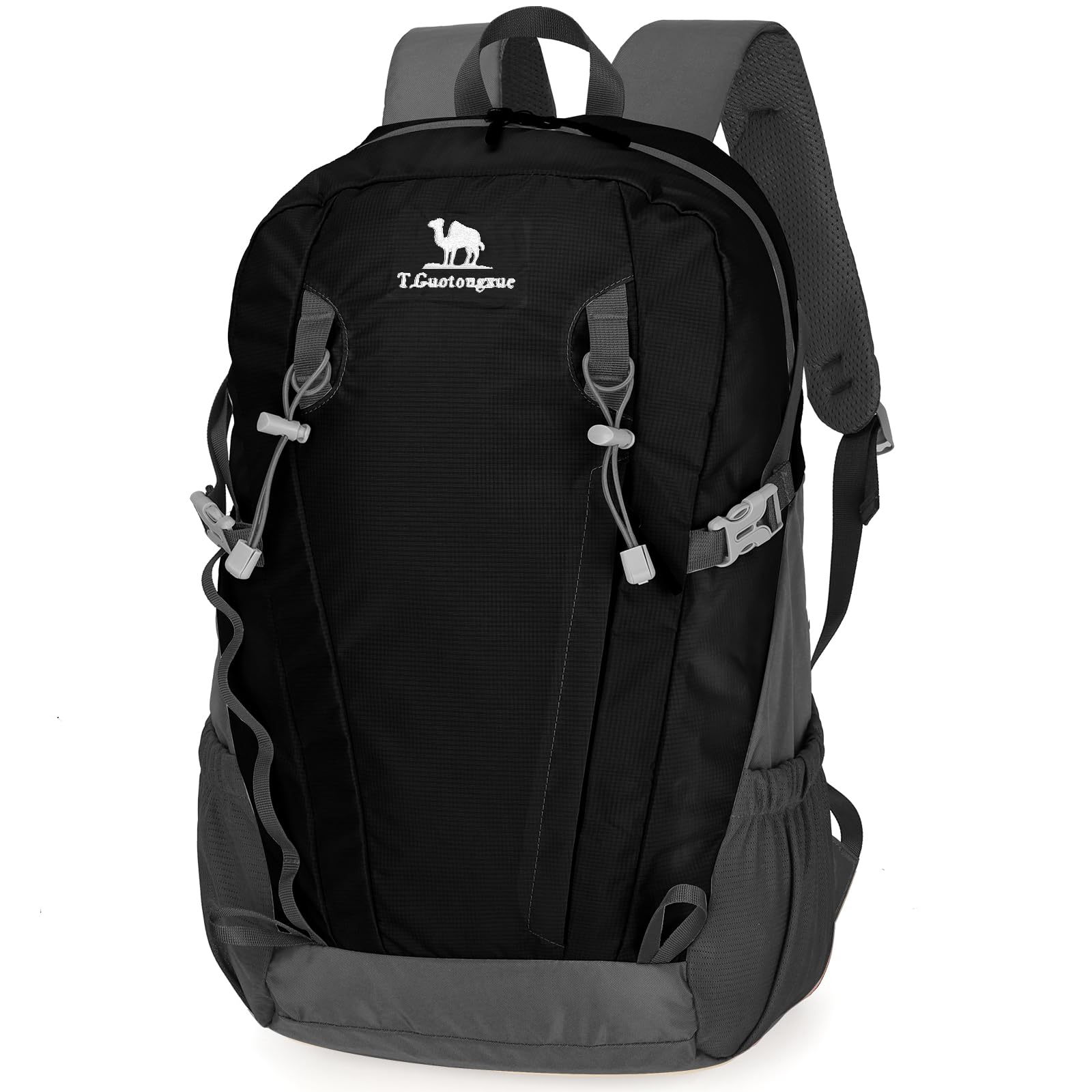 Outplea 30L Hiking backpack for Men Women, Lightweight Waterproof Outdoor Rucksack with Anti-Theft Pocket for Walking Climbing Travel, Black