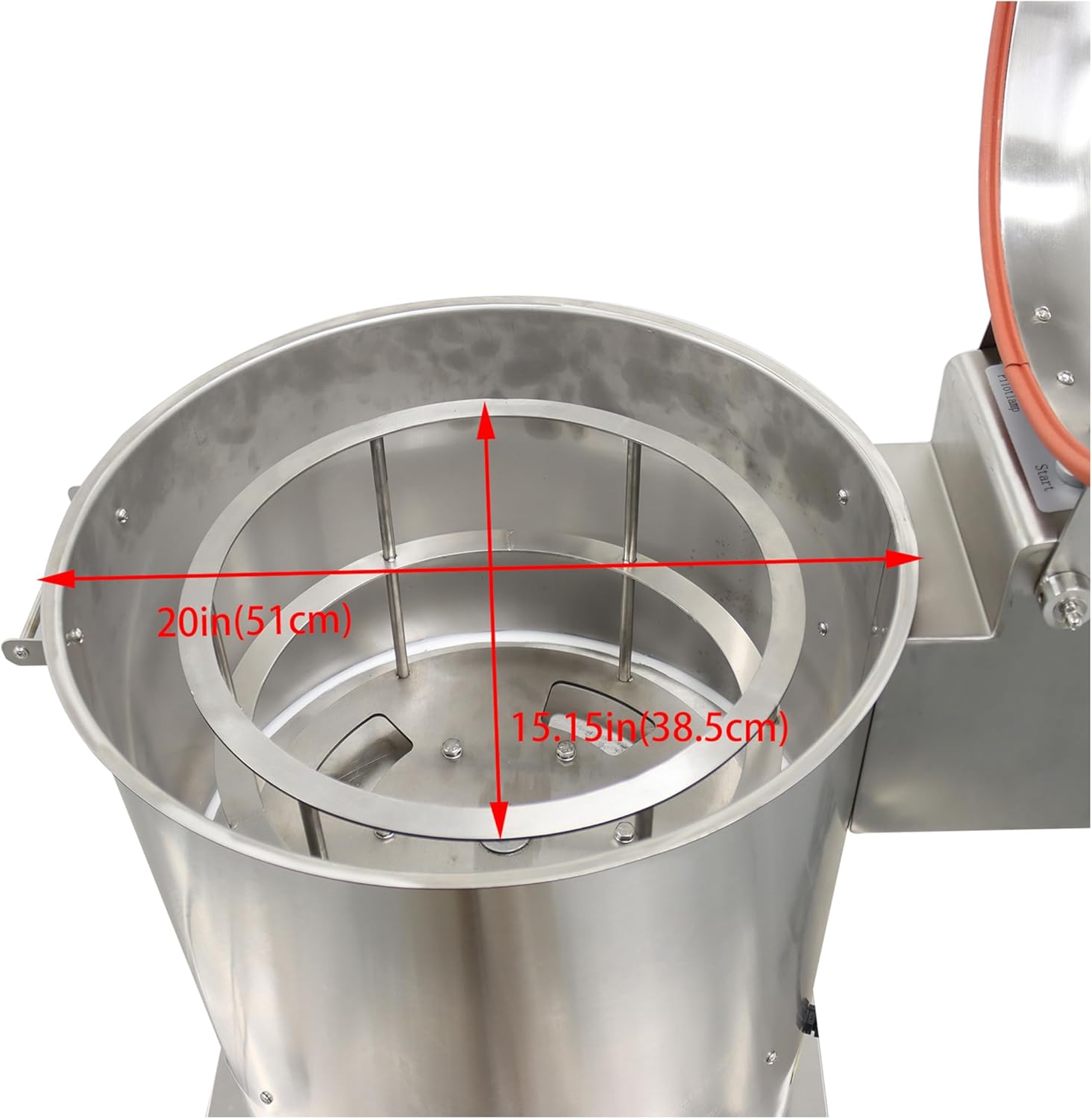 5.8Gal Commercial Electric Salad Spinner Fully Automatic Vegetable & Fruit Spinner with Detachable Basket Stainless Steel Adjustable Speed Salad Spin Dryer for Canteens 110V 0.75KW