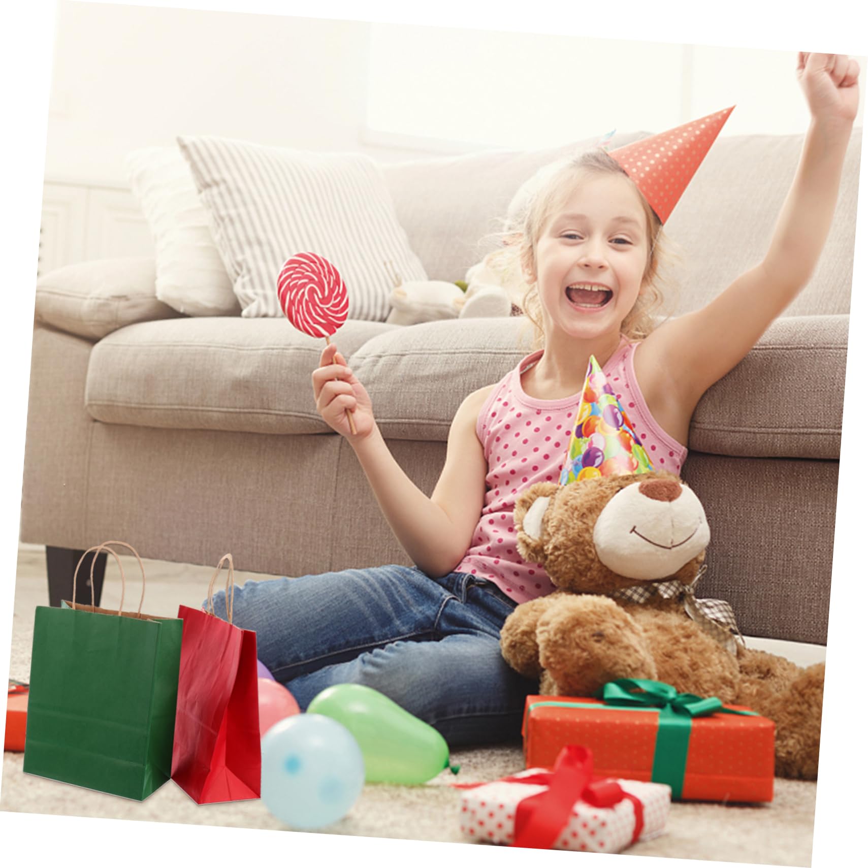 minkissy 24stücke Quadratische Papier-geschenktüten Weihnachtspapiertüten aus Kraftpapier als Süßigkeitentüte oder Partytüte