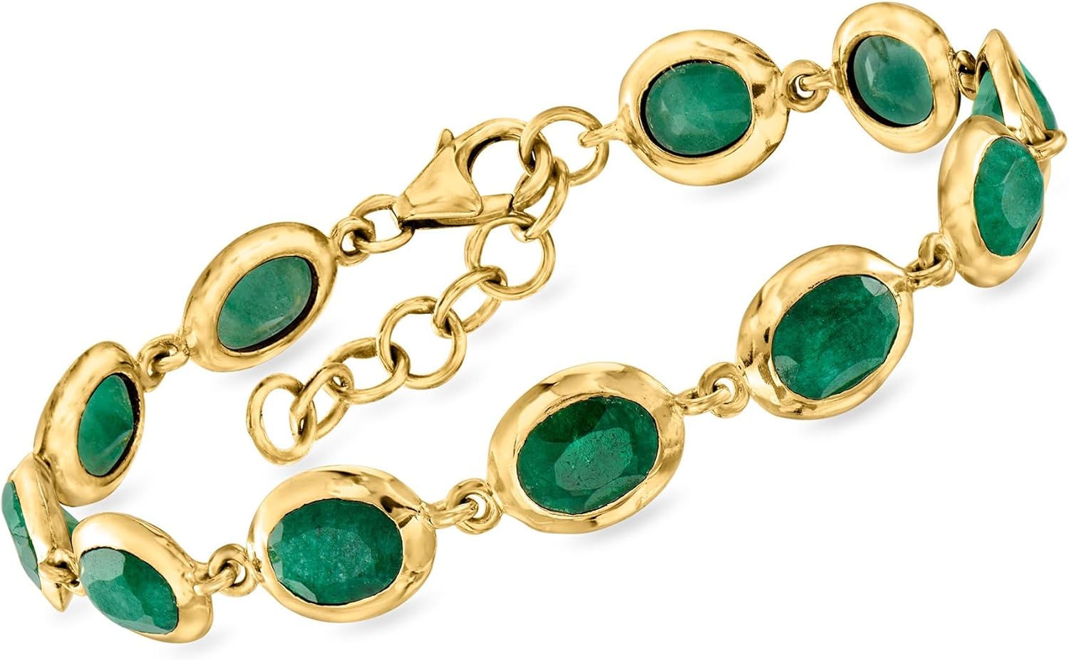 Ross-Simons 14.00 ct. t.w. Emerald Bracelet in 18kt Gold Over Sterling. 7 inches