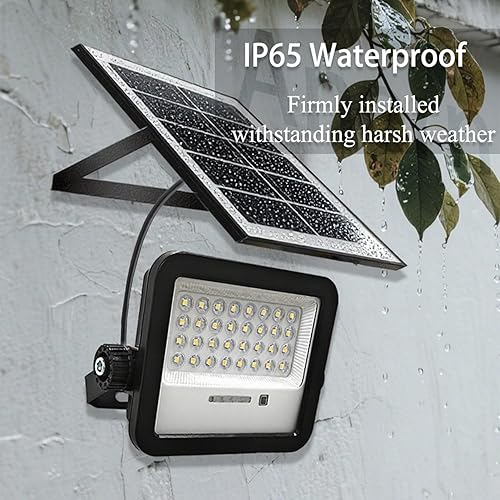 Miniatura 4 de Anern Luz de inundación solar para exteriores, 6500 K, reflectores blancos brillantes, IP65 impermeable, luz de seguridad de energía solar, del