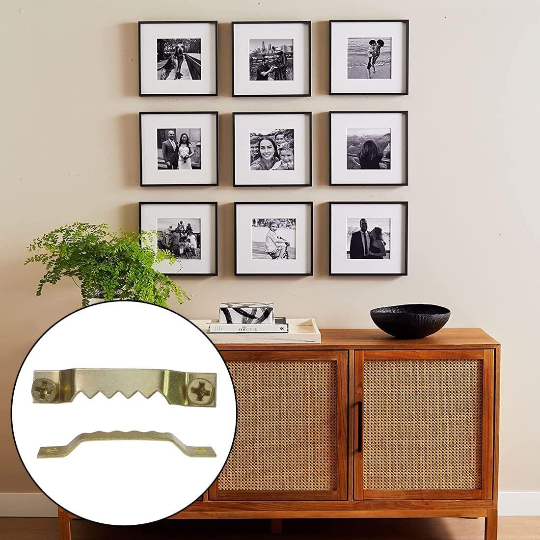 20-Pack Picture Hangers with 40 Screws, Sawtooth Frame Hooks for Wooden & Canvas Frames, Secure Wall Hanging Solution