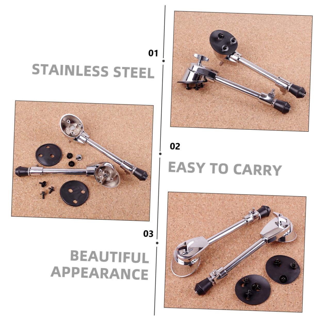 TOYANDONA Gambe Per Tamburo in Inossidabile Supporto Per Sperone Per Tamburo Parte Per Strumenti Percussione Supporto Inferiore Per Grancassa Accessorio Di Ricambio Per Batteria