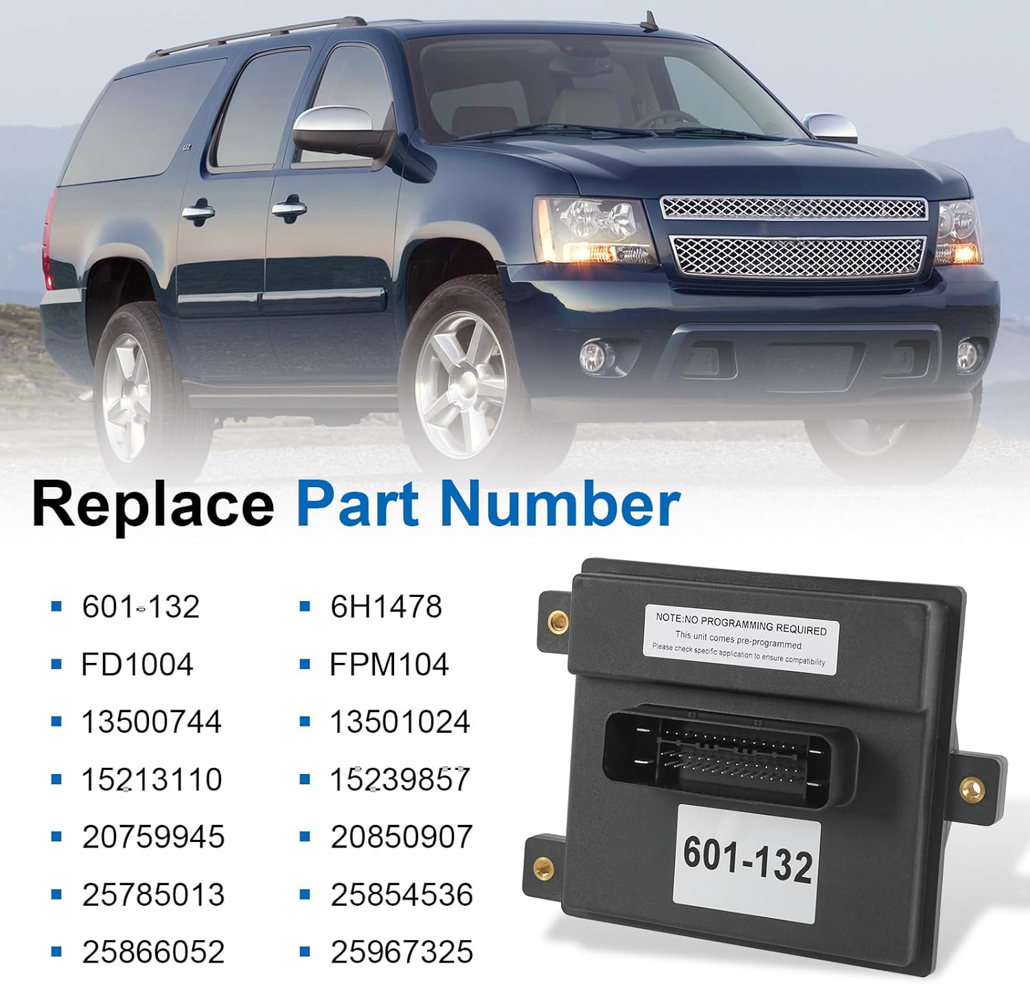 Fuel Pump Driver Flow Module For Chevy Silverado Suburban 1500 For GMC Sierra 1500 Yukon XL For Cadillac Escalade ESV EXT For Hummer H2 H3T For Buick Enclave For Saturn Vue Replace# 601-132