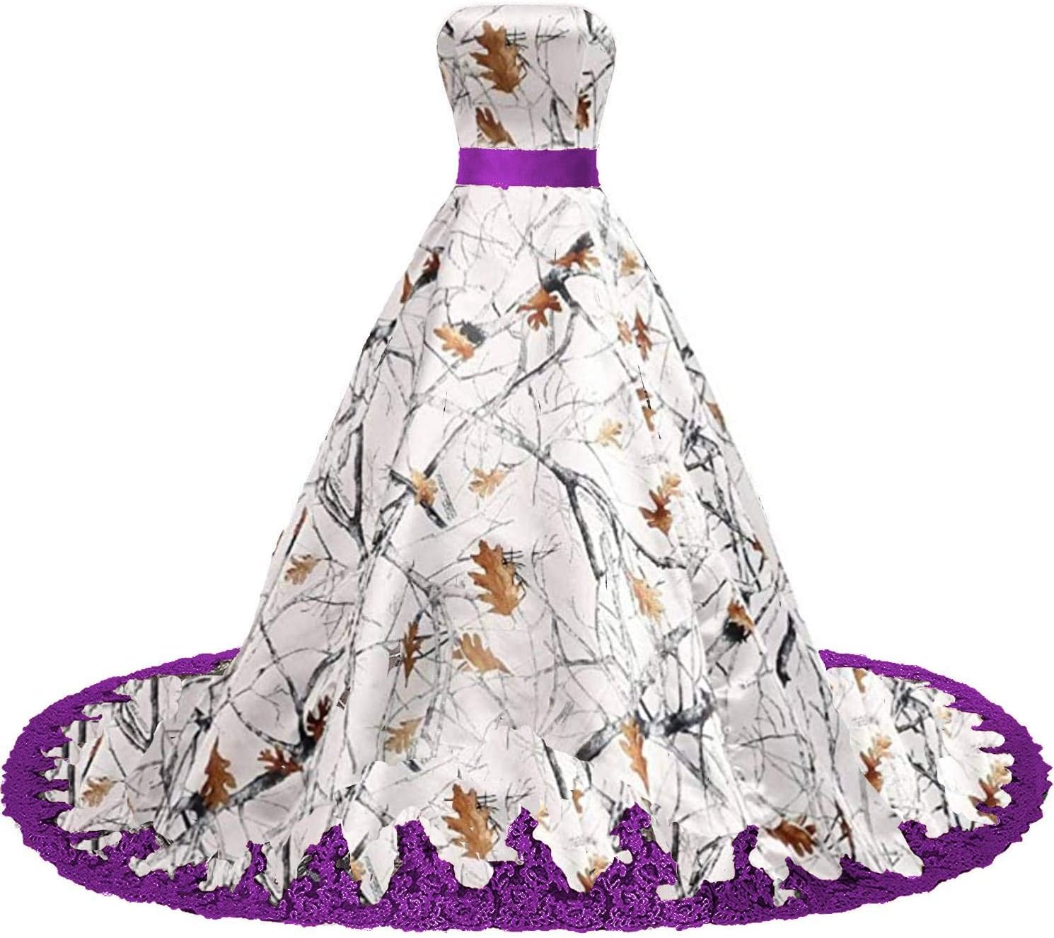 DINGZANCAMO Camo and Lace Wedding Bride Dresses Evening Prom Dress