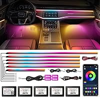 Vista 17 de Nueva versión Dreamcolor Luces de interior de coche acrílicas 18 en 1 RGB Kit de iluminación ambiental para coche APP Control Sistema de control por