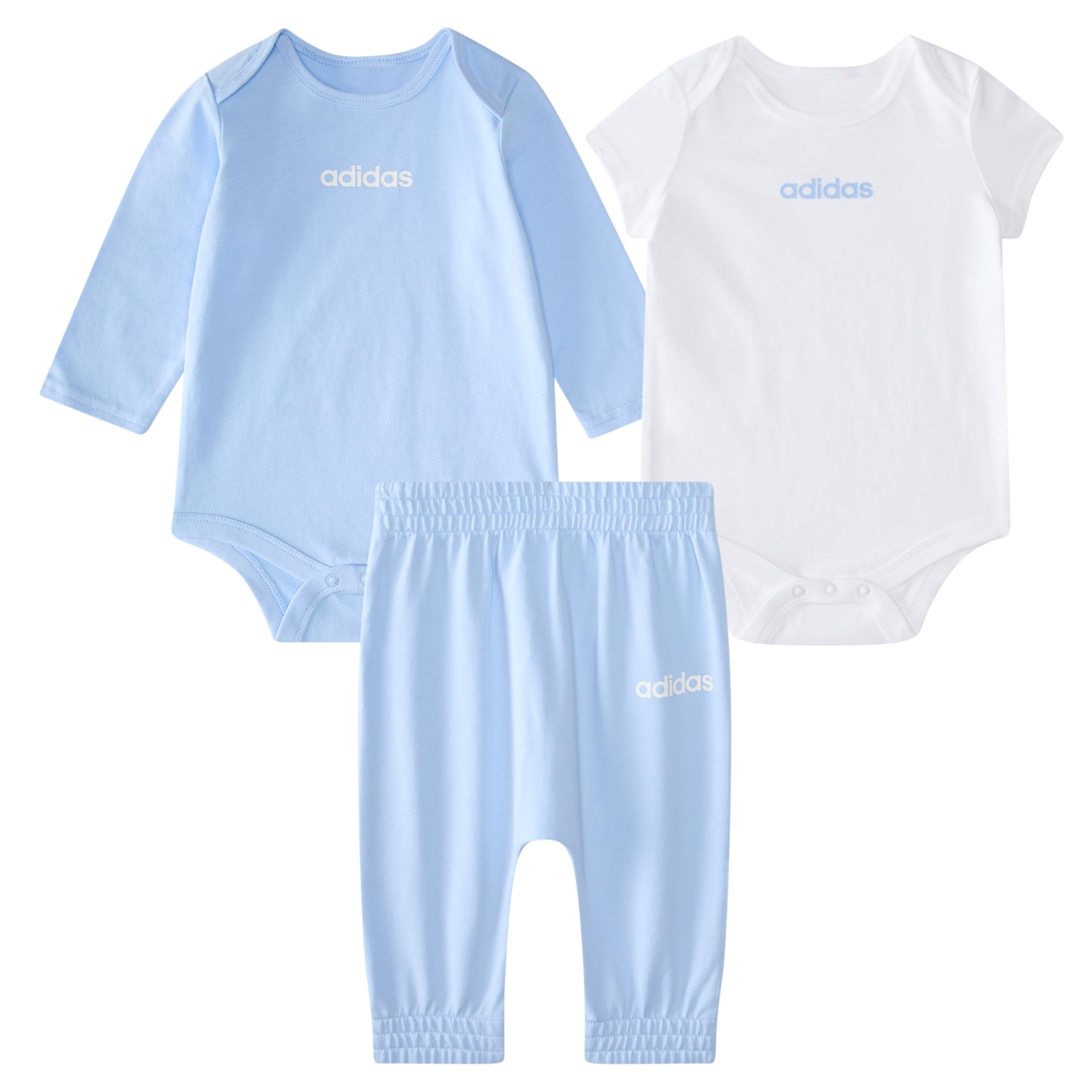 adidas Baby Boys 3-Piece Linear Logo Bodyshirt Pant Set