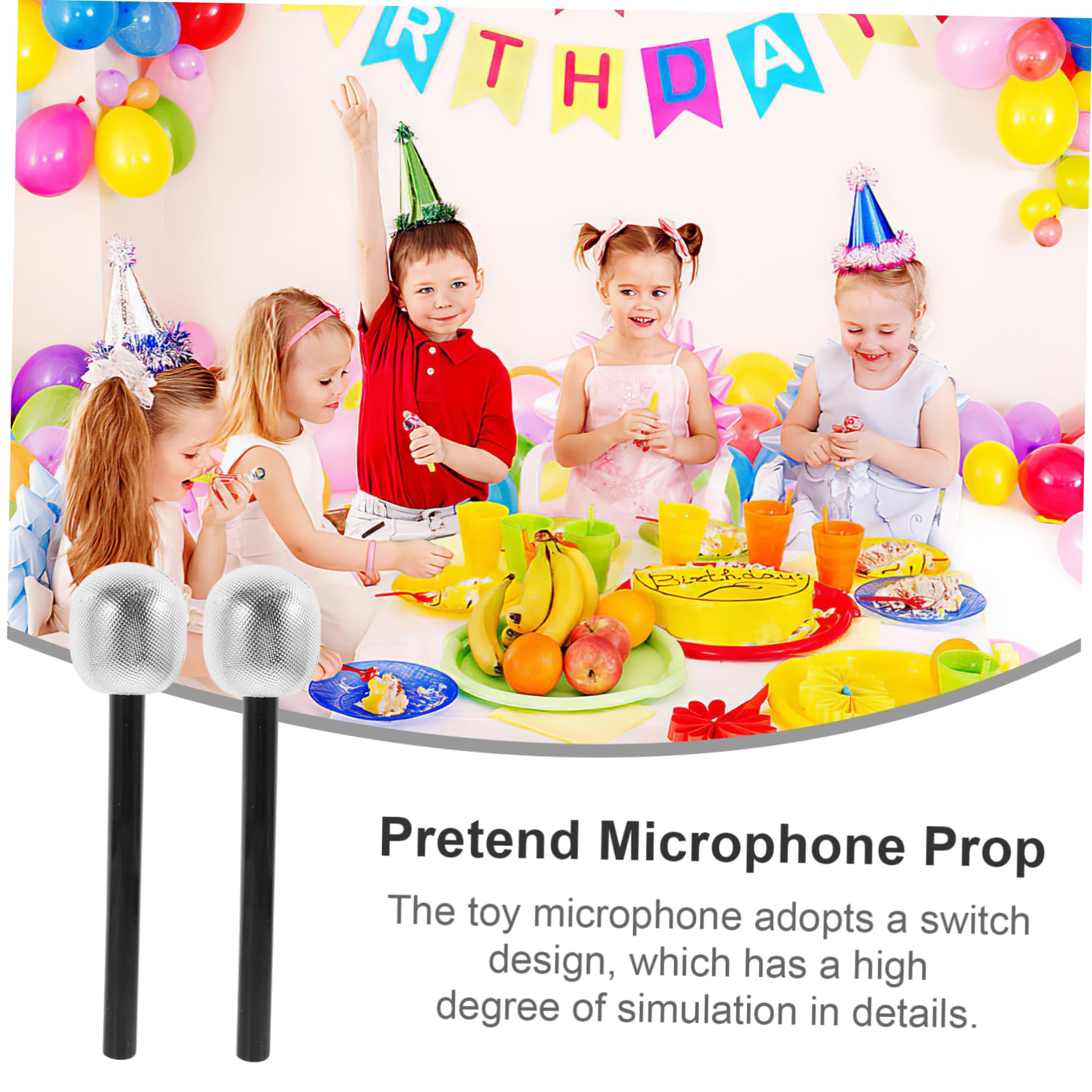 Toyvian Microfoni Giocattolo Set 12 Finti in Plastica Argento Design Realistico e Alta Resistenza per attività Festive e Spettacoli sul Palco