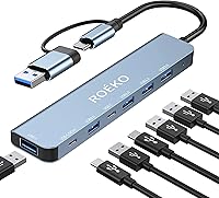 Vista 1 de Hub USB 3.0, Hub USB c, Hub USB con adaptador multipuerto, Divisor USB con 1xUSB 3.0, 4xUSB2.0, 2 x USB C, Hub para MacBook Pro/PC/Laptop/Tablet