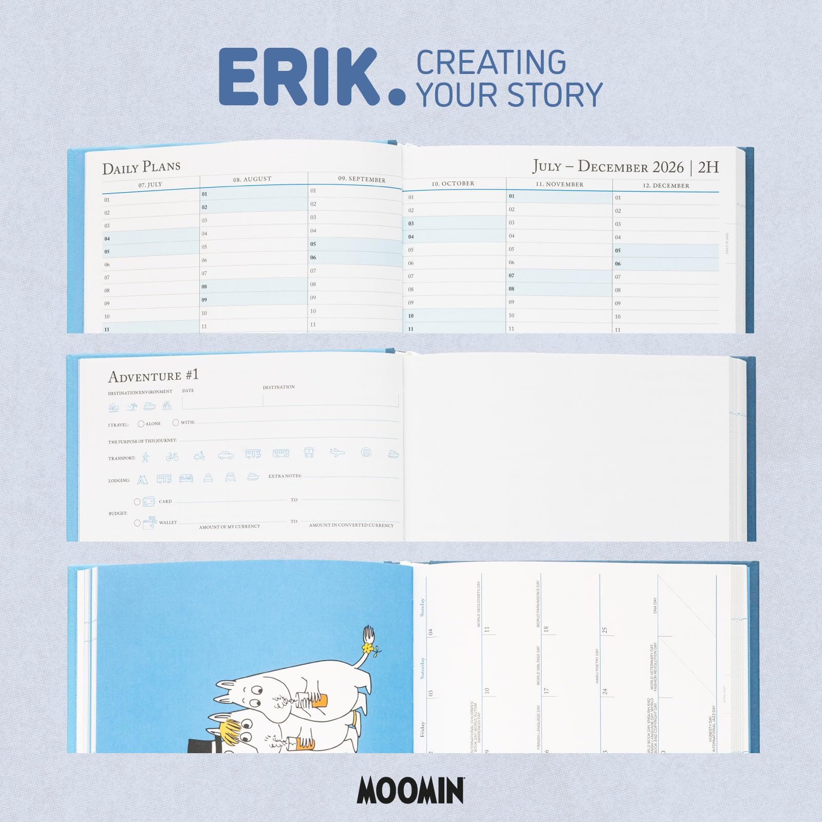 Grupo Erik A5 Academic Diary 2026-2027 Week to View - Moomins Gifts | Back to School Planner 2026-2027, Mid Year Diary 2026 2027, A5 Weekly Planner | Moomin Stationery Gifts