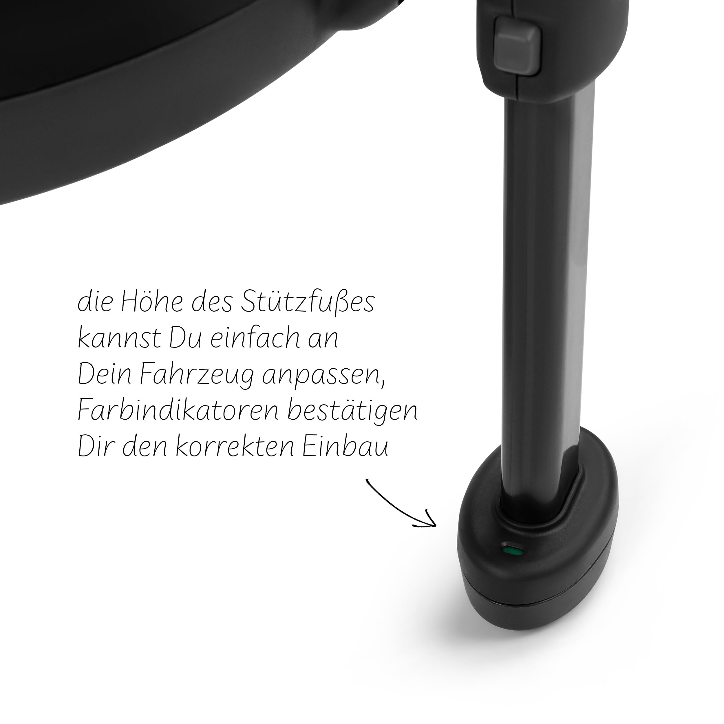 ABC Design Isofix Base Root – 360° Isofix Basis für die Babyschale Tulip & den Kindersitz Lily i-Size– höhenverstellbares Stützbein – Rotationssperre & Farbanzeige für korrekten Einbau