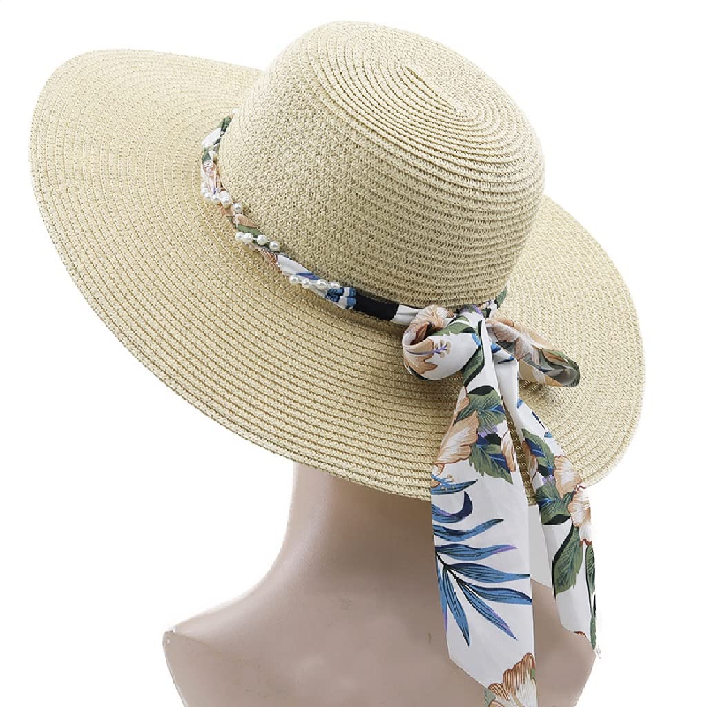 Sombrero de Paja Plegable de ala Ancha para niñas, Sombrero para el Sol, Playa, Viajes de Verano, Talla única