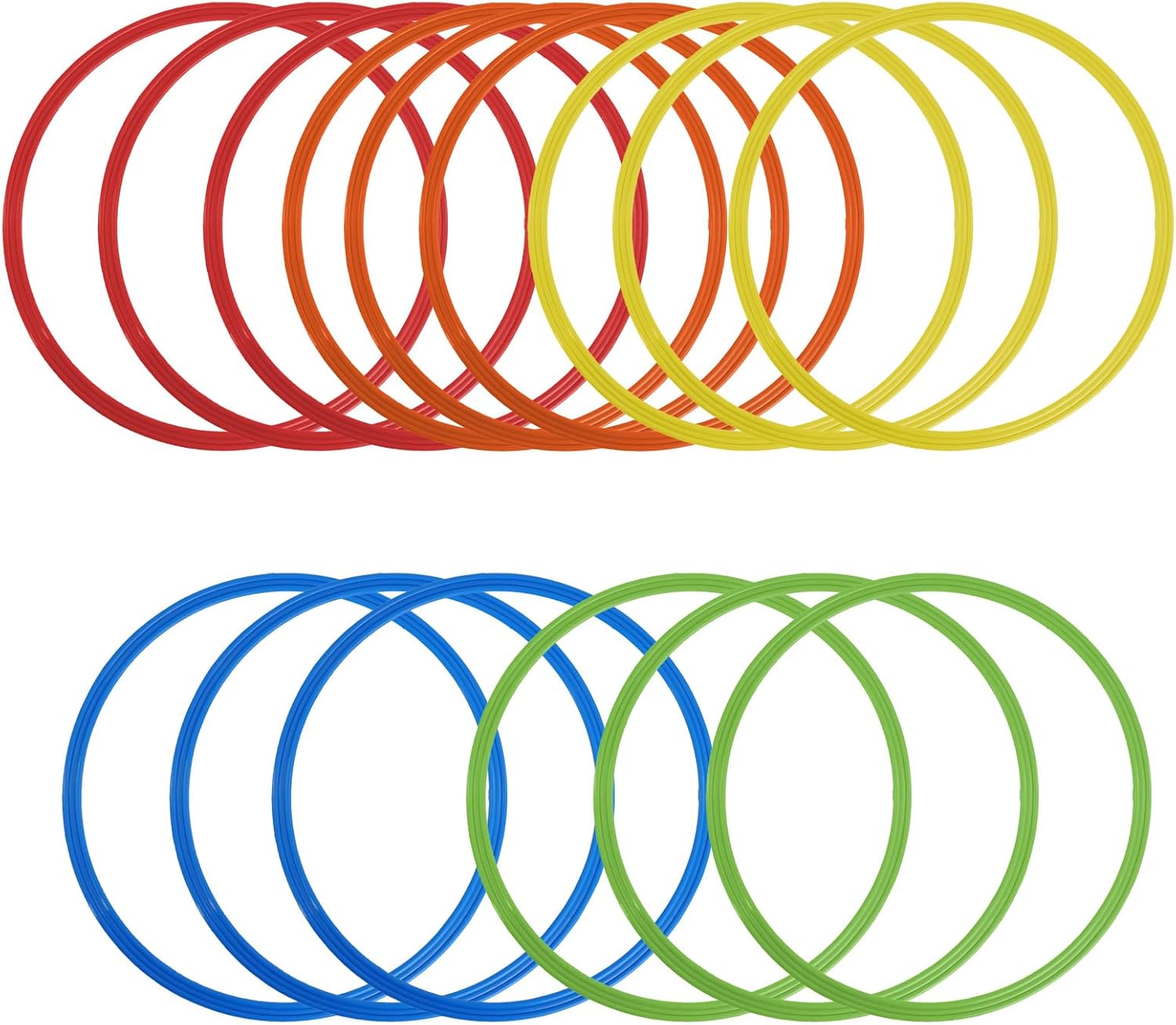 15 Pcs Obstacle Course Ring Set 15.7 Inch Large Plastic Exercise Hoop Playground Toys Hoop for Gymnastics Practice, Party Games, Holiday Decor, Educational Activities (5 Colors)