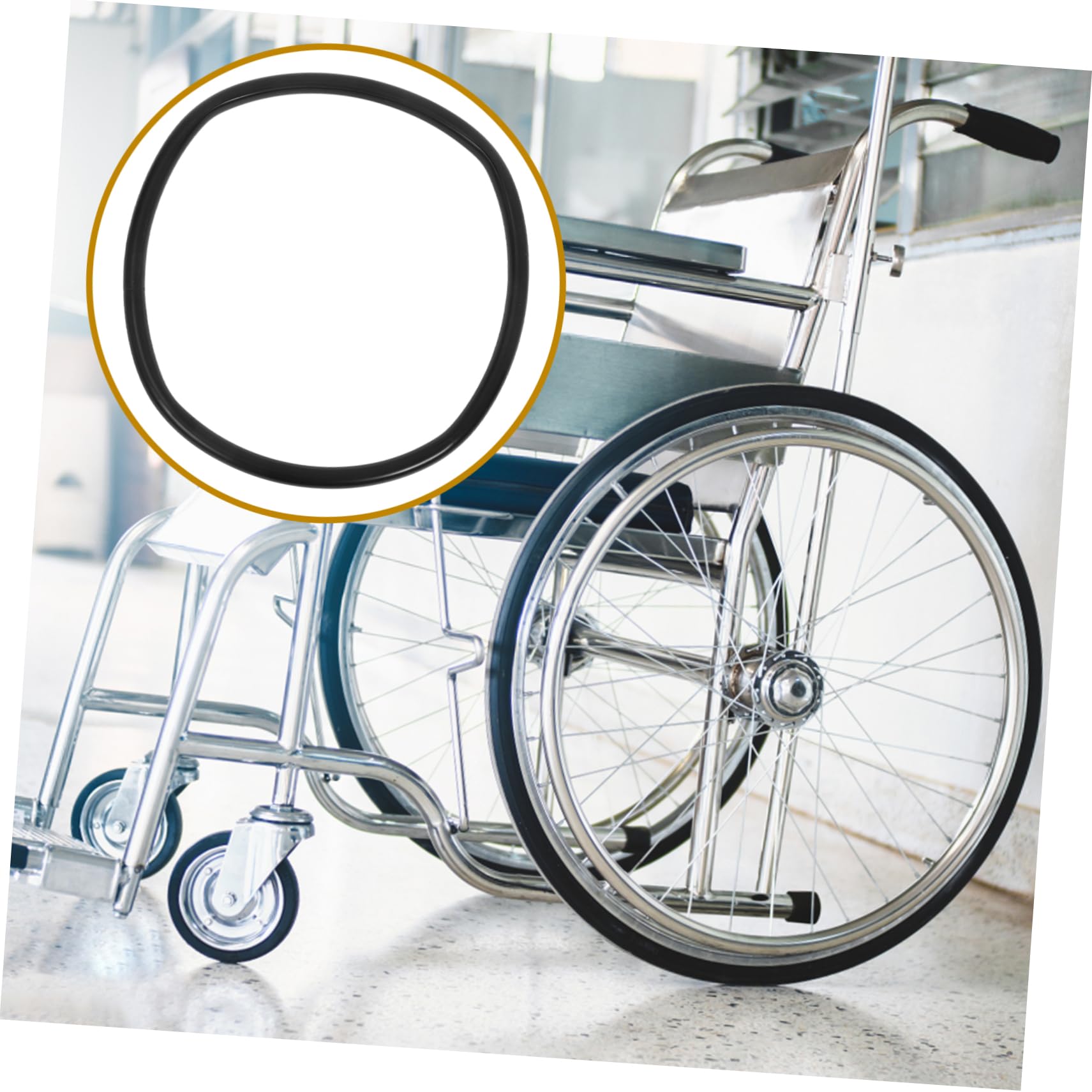 Funda de Silicona Antideslizante para Aro de Empuje de Silla de Ruedas | Negro, 1 Par, Caucho Flexible, Ajuste para Ruedas Traseras, Accesorio para Adultos