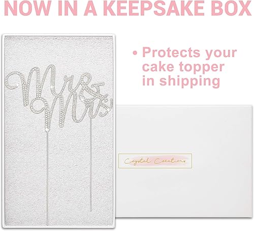 Miniatura 2 de Decoración grande para tartas de boda de Mr and Mrs  Metal plateado de alta calidad  Decoración brillante para tarta de boda, despedida de soltera o