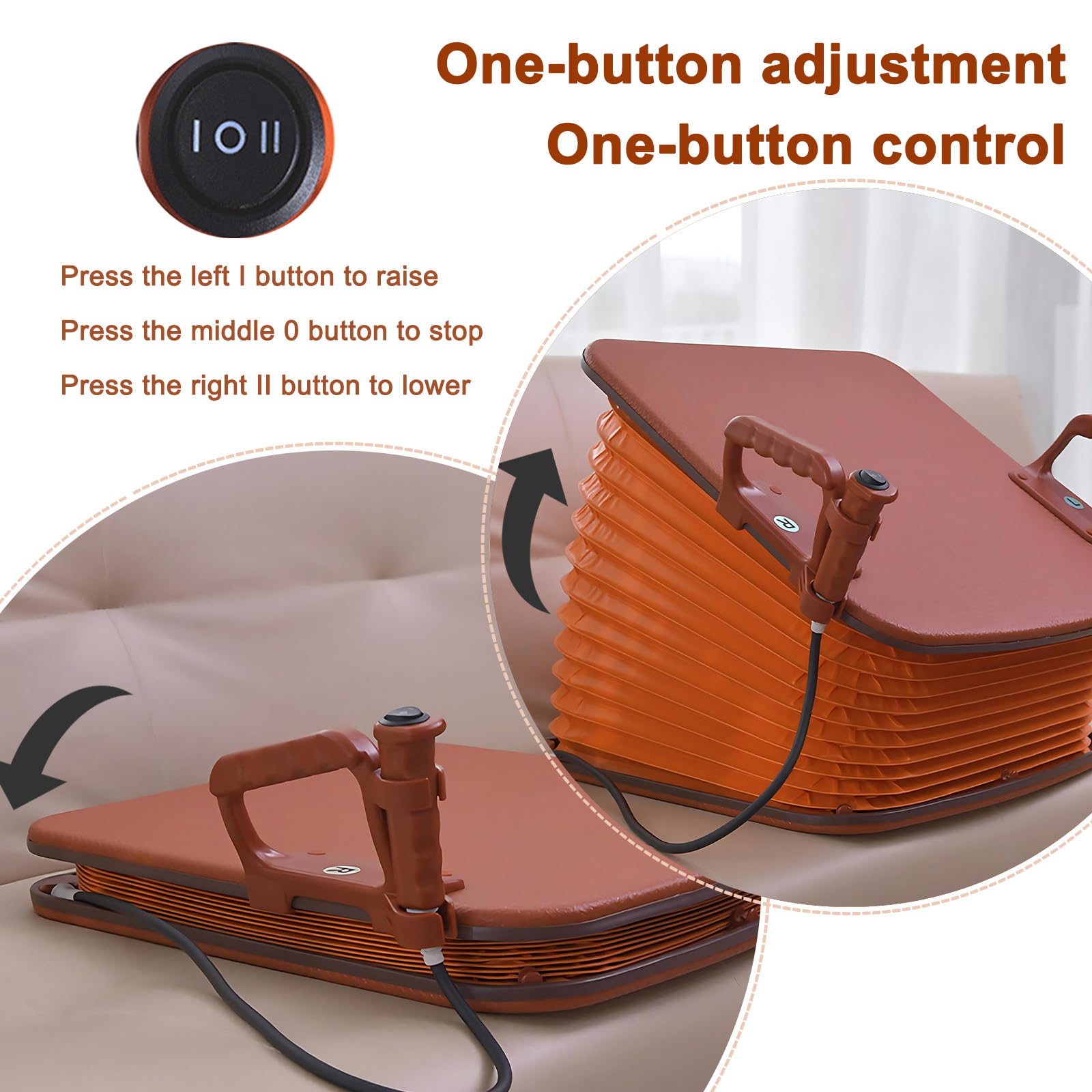 SHAHRYAR Coussin Releveur De Chaise Relevable Ascenseur Électrique,avec Poignées De Transport, avec Accoudoirs De Sécurité, Angle De Levage Jusqu'À 35°,pour Canapé Et Chaise