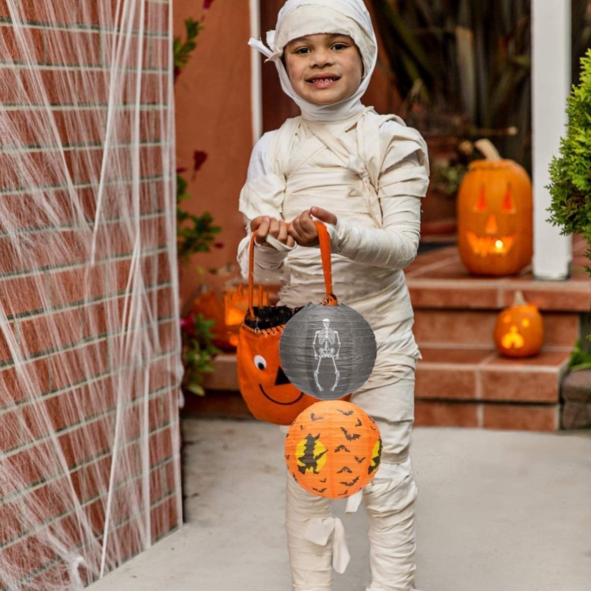 Latarnia na Halloween 10 Sztuk Pająk Papierowa Latarnia Dekoracyjna Dynia Wisząca Szkielet Czarownica Halloween Dekoracja na Halloween