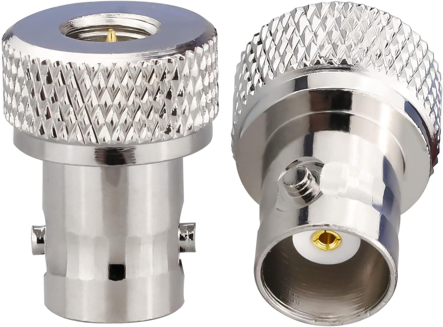 TUOLNK SMA Male to BNC Female RF Coaxial Adapter Set, Brass & Nickel Plated, Gold & Silver Color, 2 Pieces