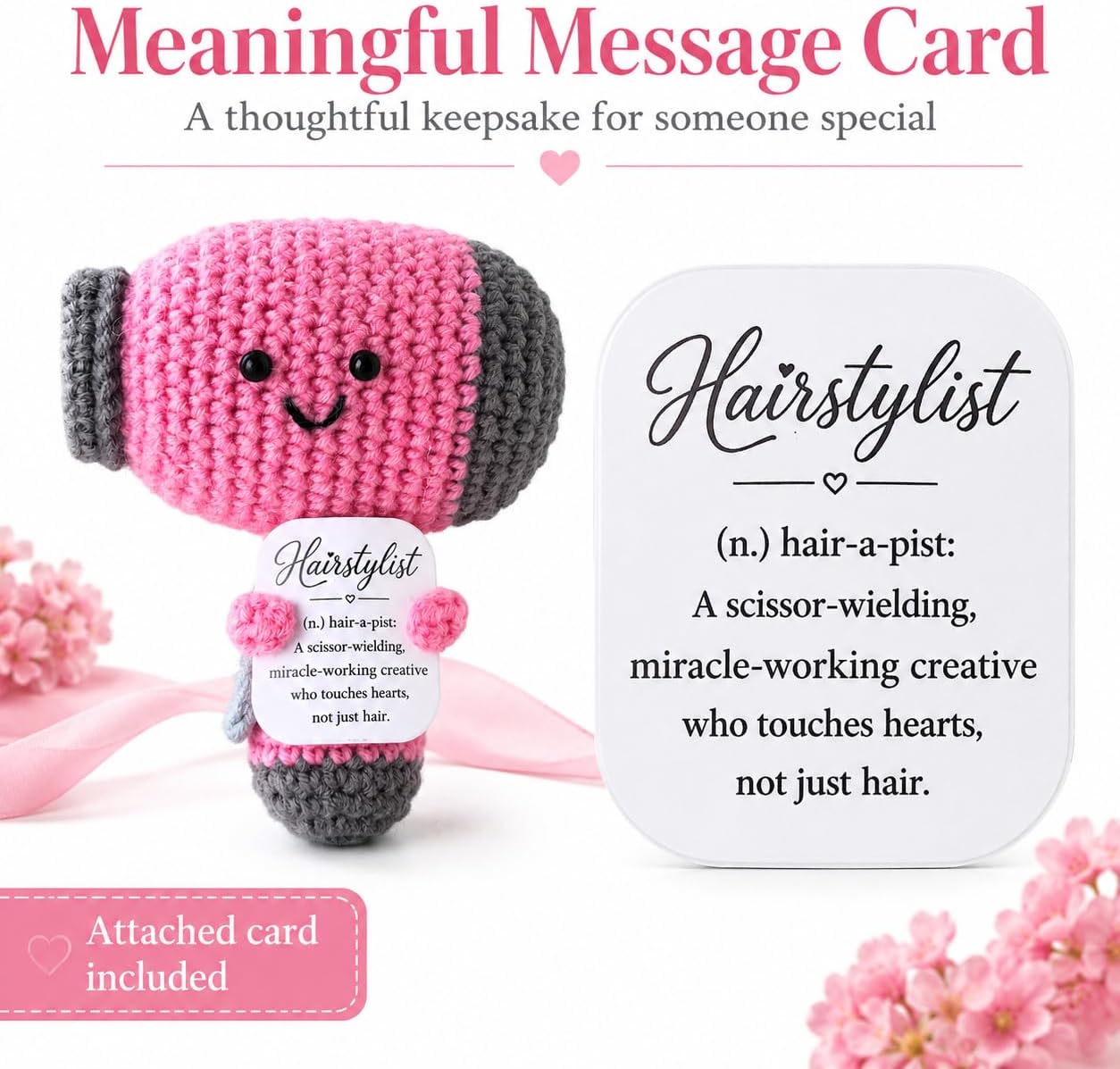 Crochet Hair Dryer Doll for Hairstylist Gifts image 5