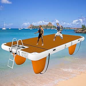 Amazon.com: Inflatable Floating Dock, Inflatable Pontoon Dock Floating ...