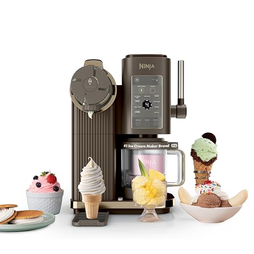 Ninja Creami Scoop & Swirl 13-in-1 Ice Cream and Soft Serve Maker, NC701BR