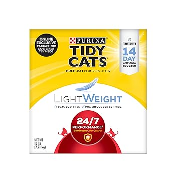 Purina Tidy Cats Light Weight, Low Dust, Clumping Cat Litter, Lightweight 24/7 Performance Multi Cat Litter - 17 lb. Box