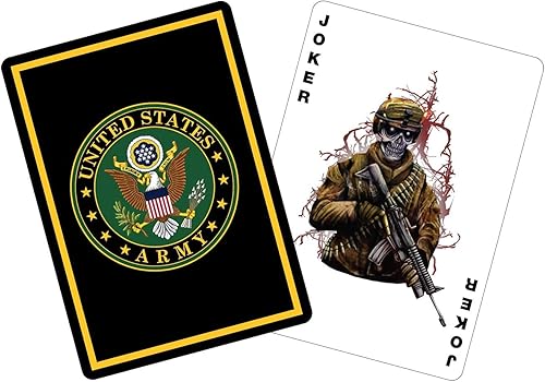 Vista 5 de Cartas de juego del ejército de EE. UU. de calidad profesional - Ideales para la noche de juegos - Regalos del ejército de EE. UU. para veteranos