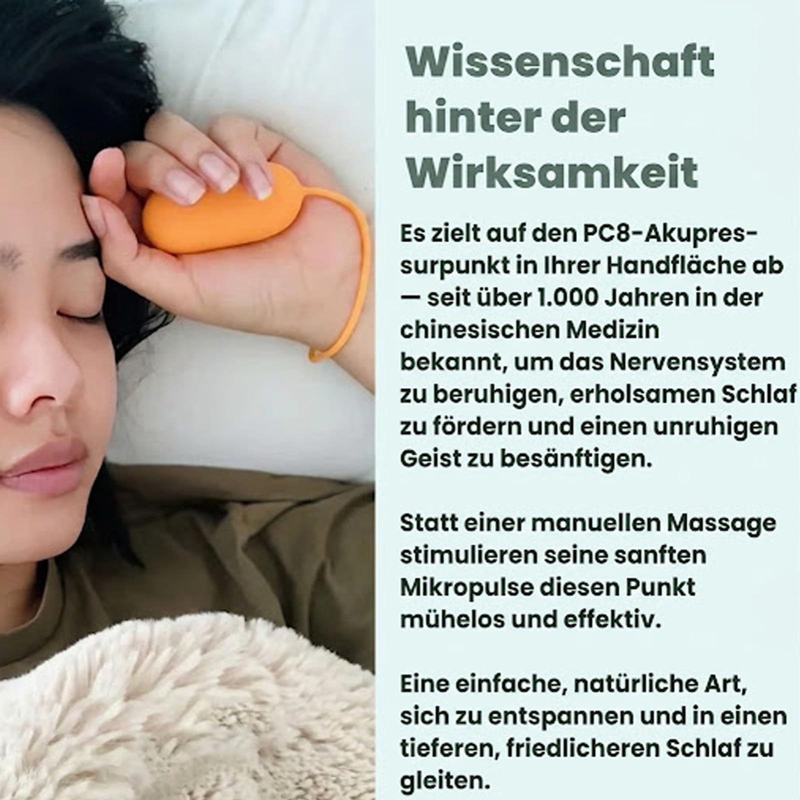 Calmbeez Gerät mit USB Aufladung für Entspannung und besseren Schlaf, tragbar, kompakt, Grün