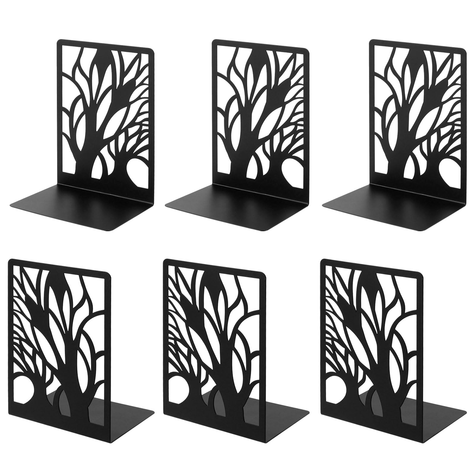 Nswayy 6pcs Sujetalibros Estanteria Sujeta Libros,Sujetalibros Estanteria Metal Negro Bookends Sujetalibros Originales Sujetalibros de Arte Sujetalibros de Oficina para Apoya Aguanta Libros