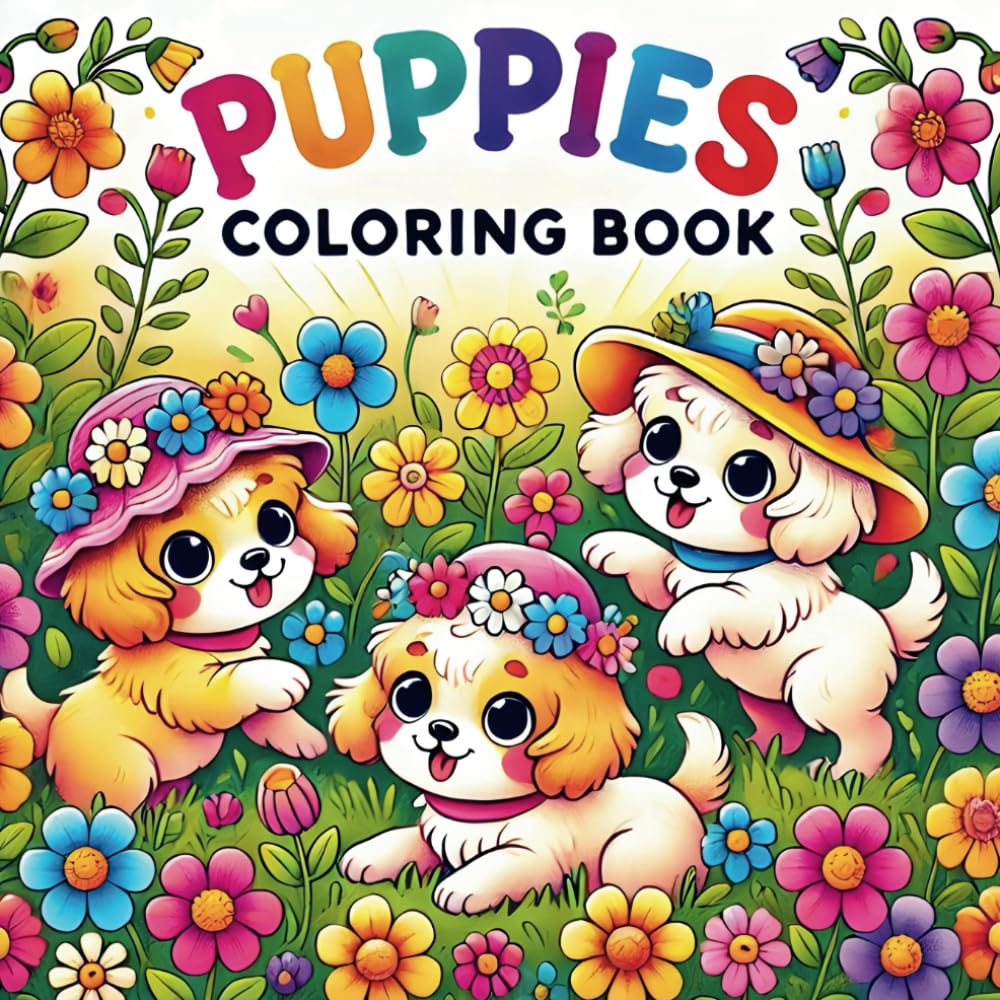 Puppies Coloring Book for Kids: Fun and Educational Puppy Coloring Book for Kids Ages 4-8 with Cute Puppy Illustrations, Fun Facts About Puppies, Cute Dog Designs to Color and Learn