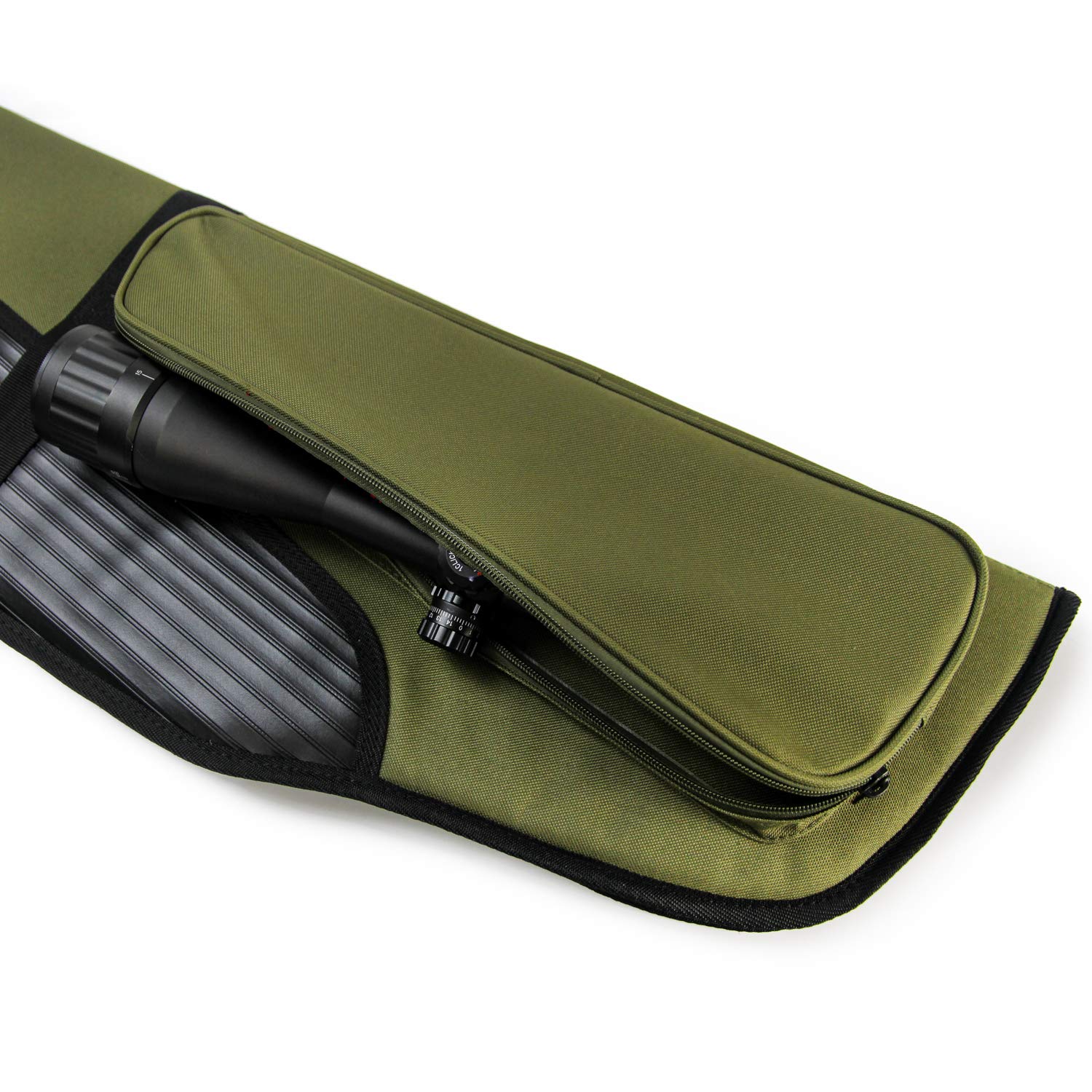 GUGULUZA Funda para Carabina, Acolchada Bolsa de Transporte con Correa de Hombro Ajustable para Rifle Armas, Verde 130cm