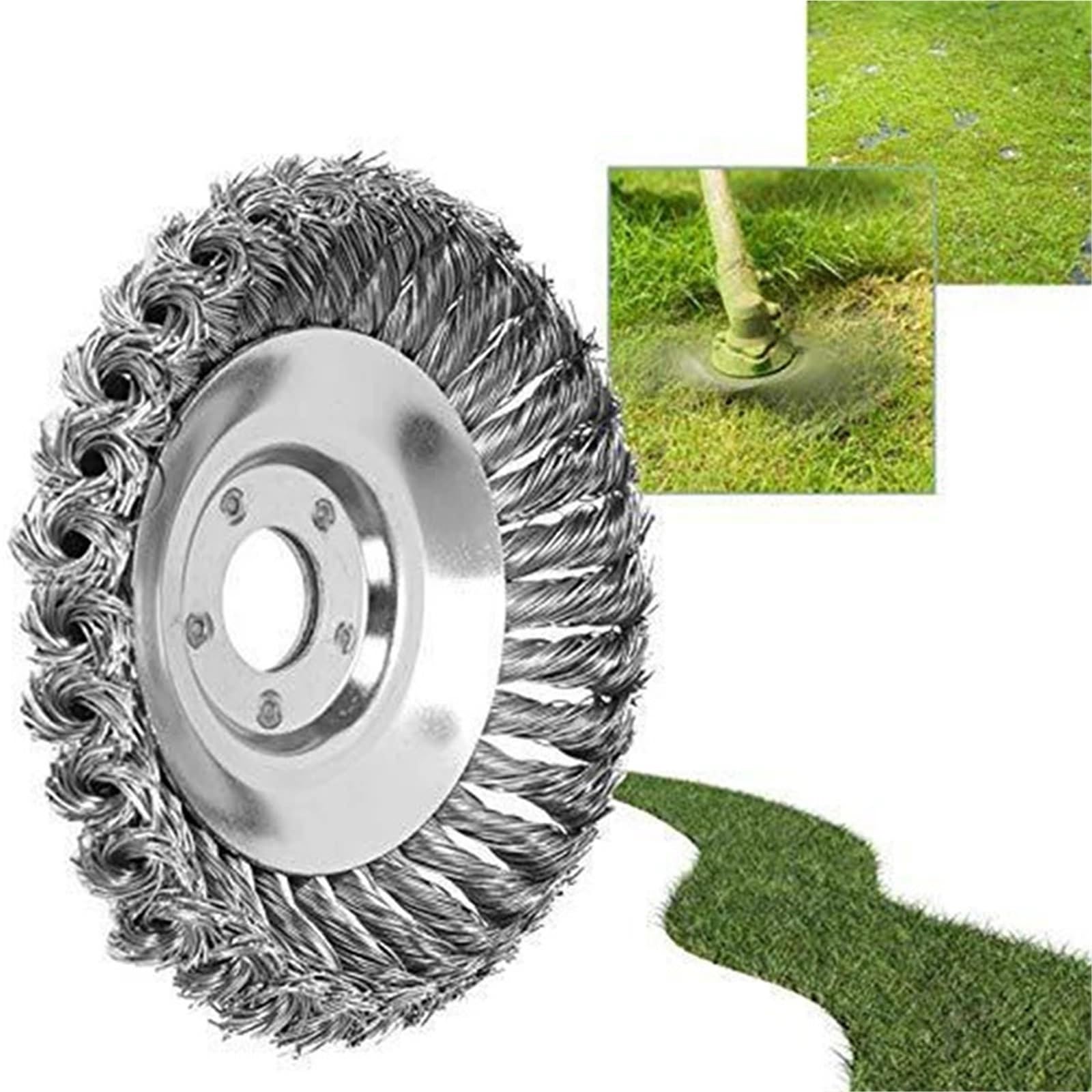 Cepillo de nudos con cabezal de corte de césped de 6, 8 y 10 pulgadas, cepillo de alambre de acero, disco de cepillo, herramientas de jardín for cortacésped, accesorios for malezas(6in without parts)