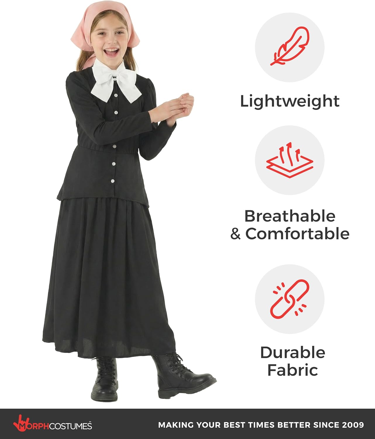 Morph Harriet Tubman Costume, Colonial Costume Girls, Pioneer Girl Costumes, Black Victorian Dress, Pilgrim Costumes