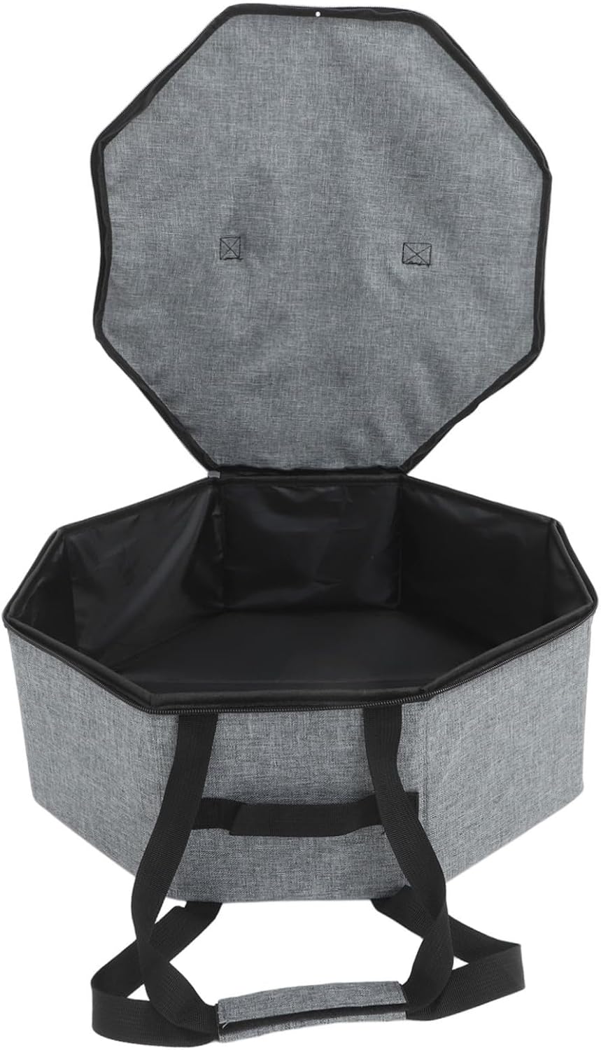 Levemolo Collapsible Hat Box for Travel Round Storage Container with Dustproof Lid for Cowboy Hats Stuffed Toys and Clothes Grey Organizer for Men and Women