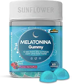 Melatonina - Melatonina Gummy - Melatonina em Goma 210mcg 60 gomas Sunflower
