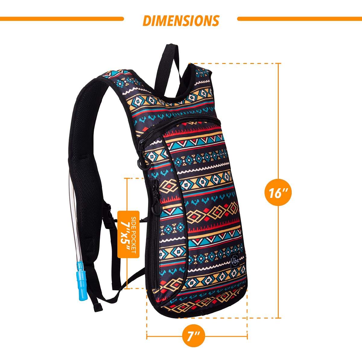 Hydration Backpack - Retro Floral – Vibe Festival Gear - View #10
