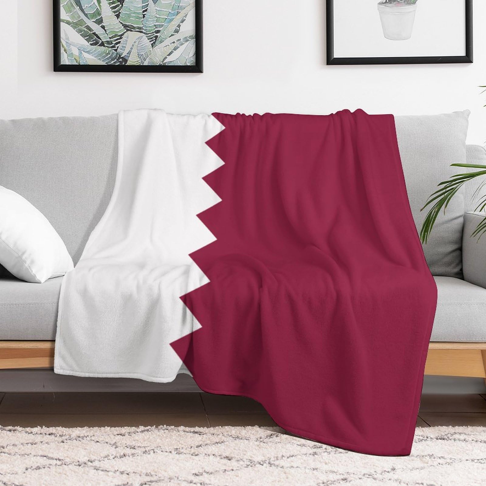 Couverture de lit Qatar en peluche tactique douillette de 152x203 cm pour adulte