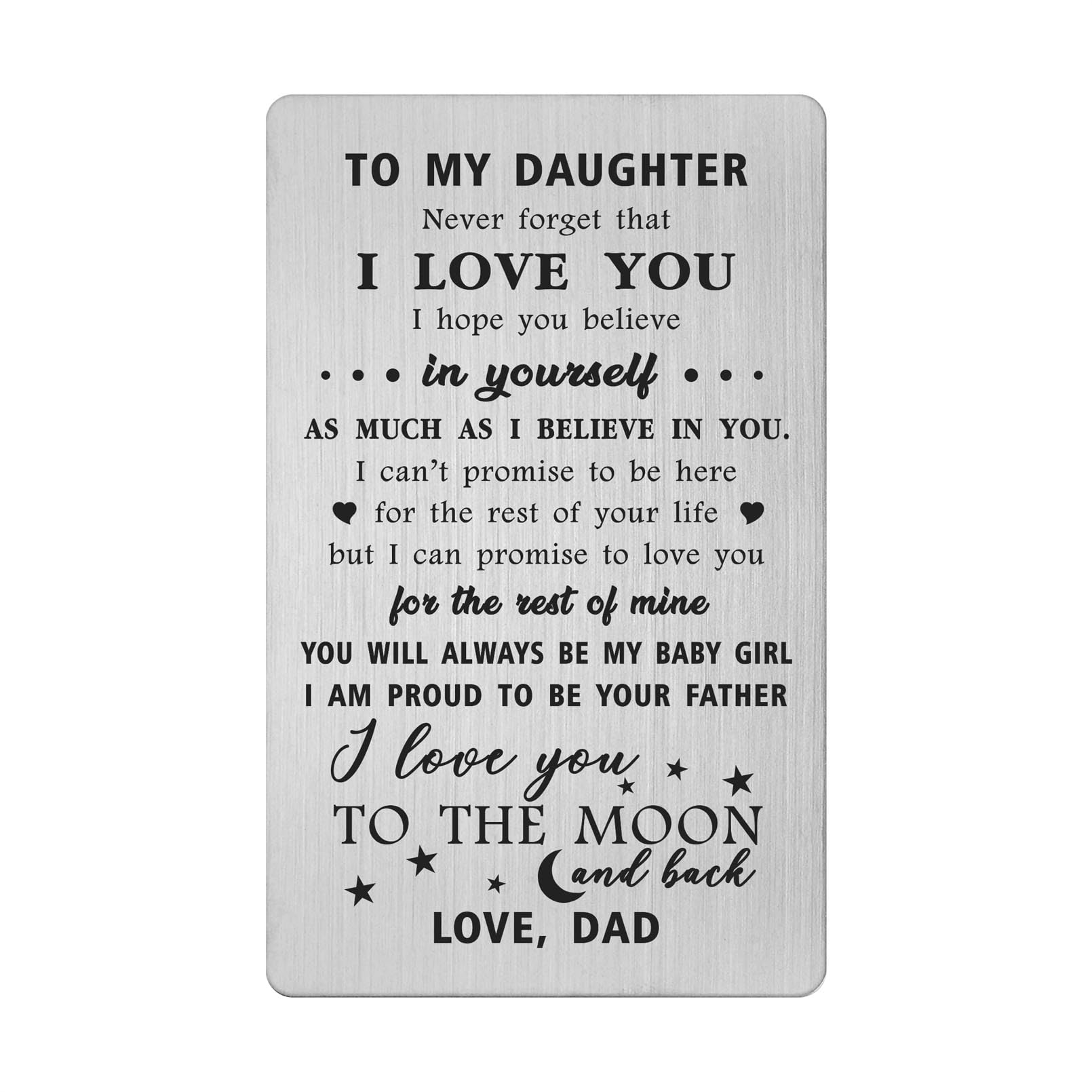 LGQDYMZ Daughter Gift from Dad, Unique Gifts for Daughters on Mother's Day, Graduation, Thanksgiving, Daughter from Dad