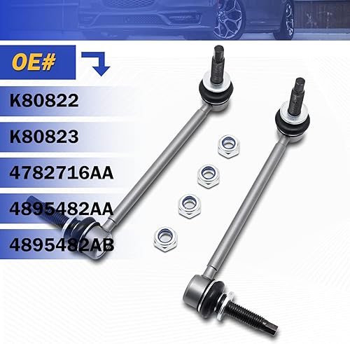 Vista 168 de Varillas de barra estabilizadora delantera izquierda y derecha de aleación de zinc-níquel de 13.82 pulgadas para Sonata 2011-2012, Optima 2011-2012