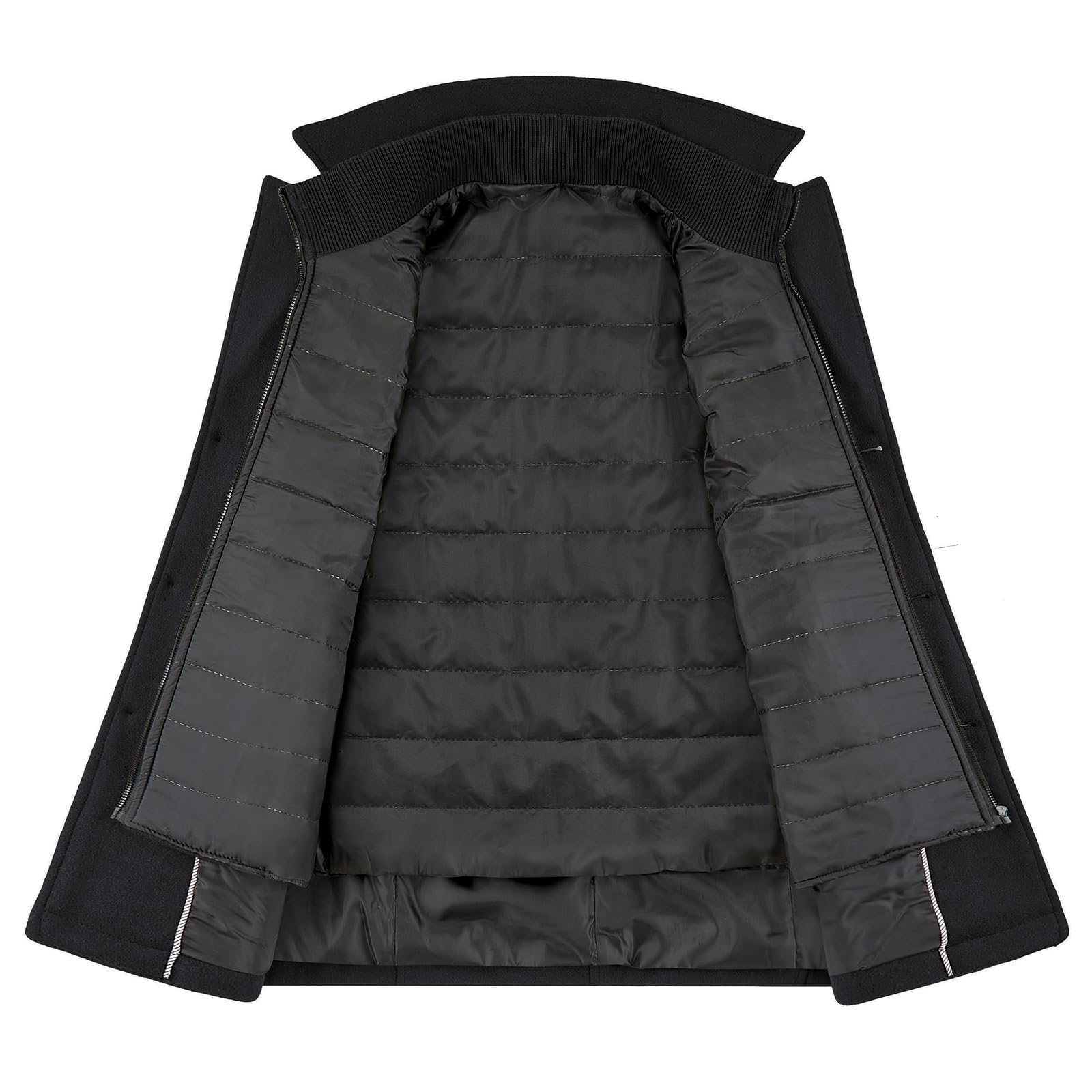 Manteau Homme en Laine pour Hiver Chaud Trench Coat Classique Parka Pardessus Caban Slim Fit Business Duffle-Coats Coup-Vent Revers Overcoat