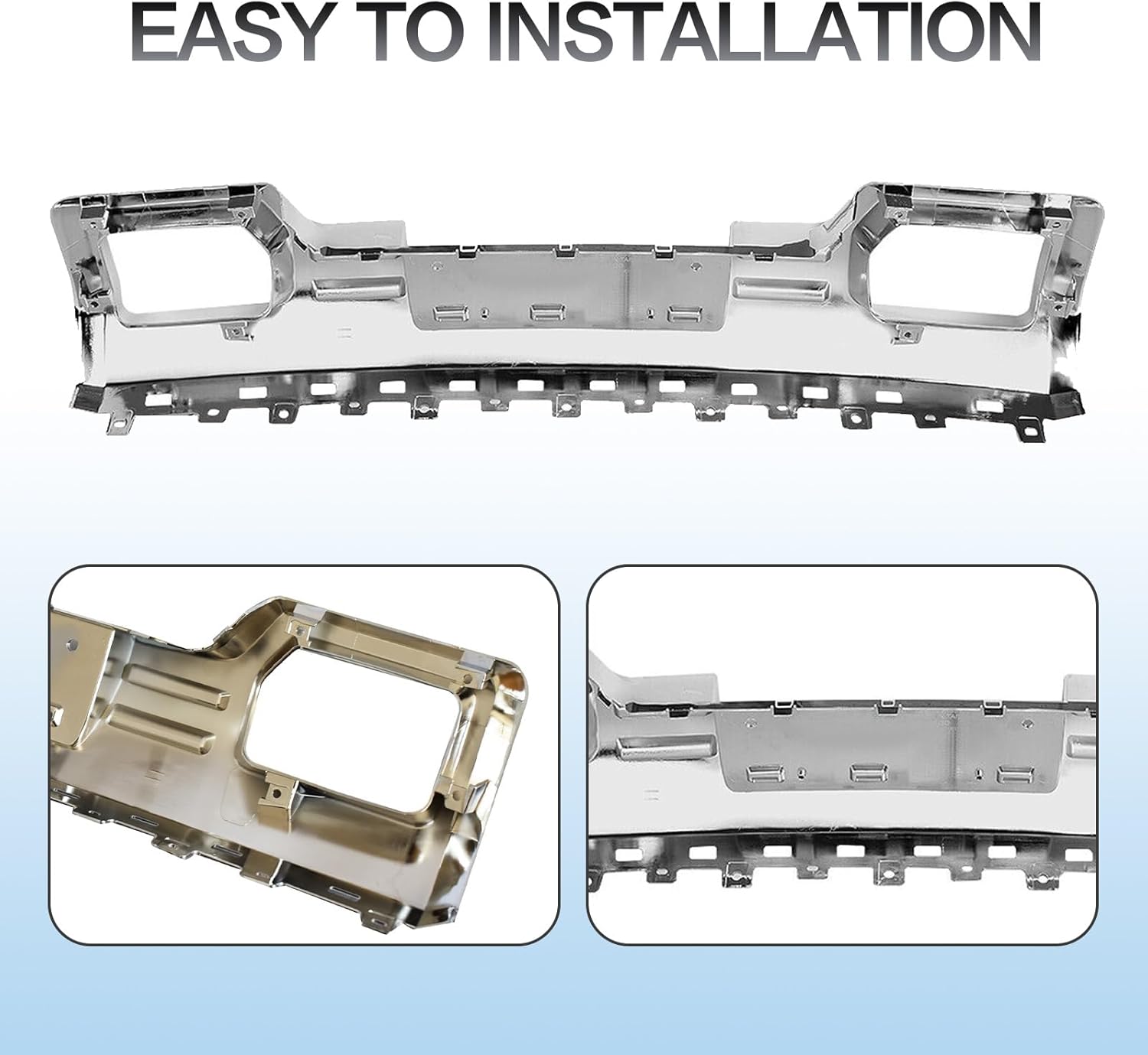 Chrome Front Bumper Skid Plate Compatible with 2014 2015 GMC Sierra 1500 Denali Front Lower Bumper Valance Panel Skid Plate Lower Cover Protection ABS 22902312 GM1053100