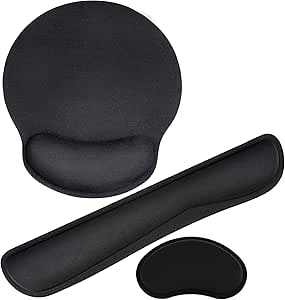 Set Tappetino Mouse E Tastiera Con Poggiapolsi Memory Foam - Antiscivolo Per Ufficio - Foto 6